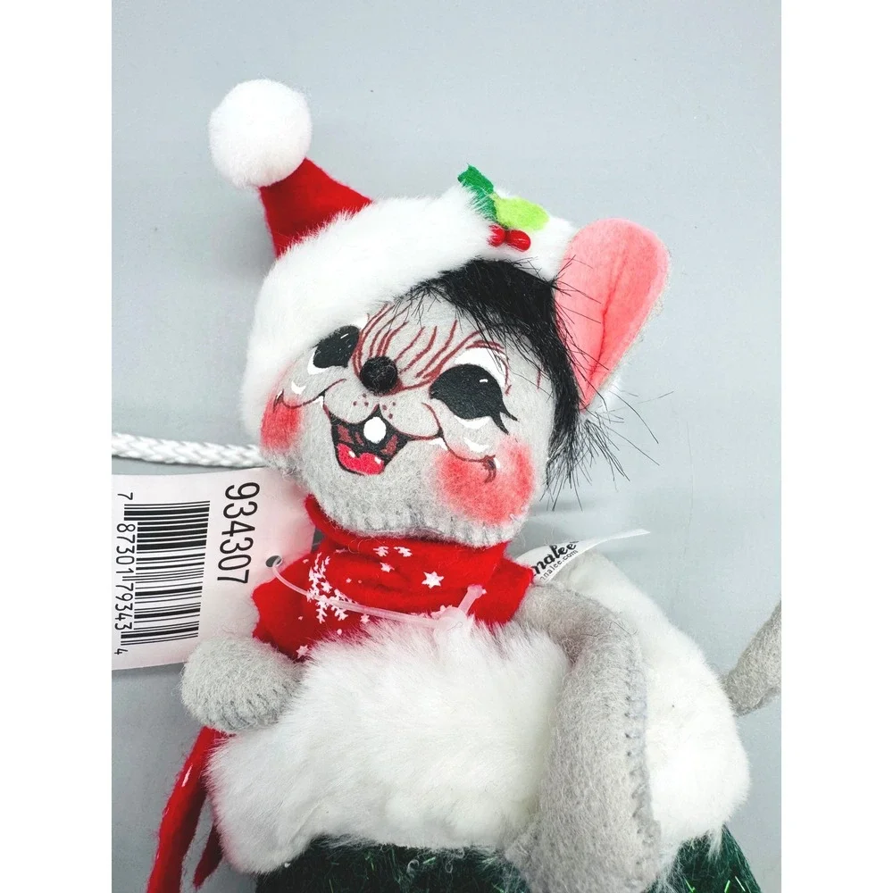 Annalee Mouse In Santa Mitten Green Christmas Hanging Decor Ornament 934307